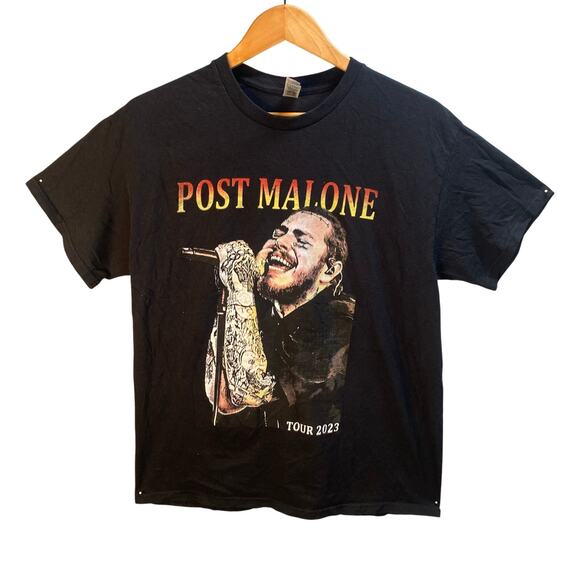 Post Malone Tour 2023 Concert Graphic Tee Shirt Music Fan Band Tee Size Large - Picture 1 of 14